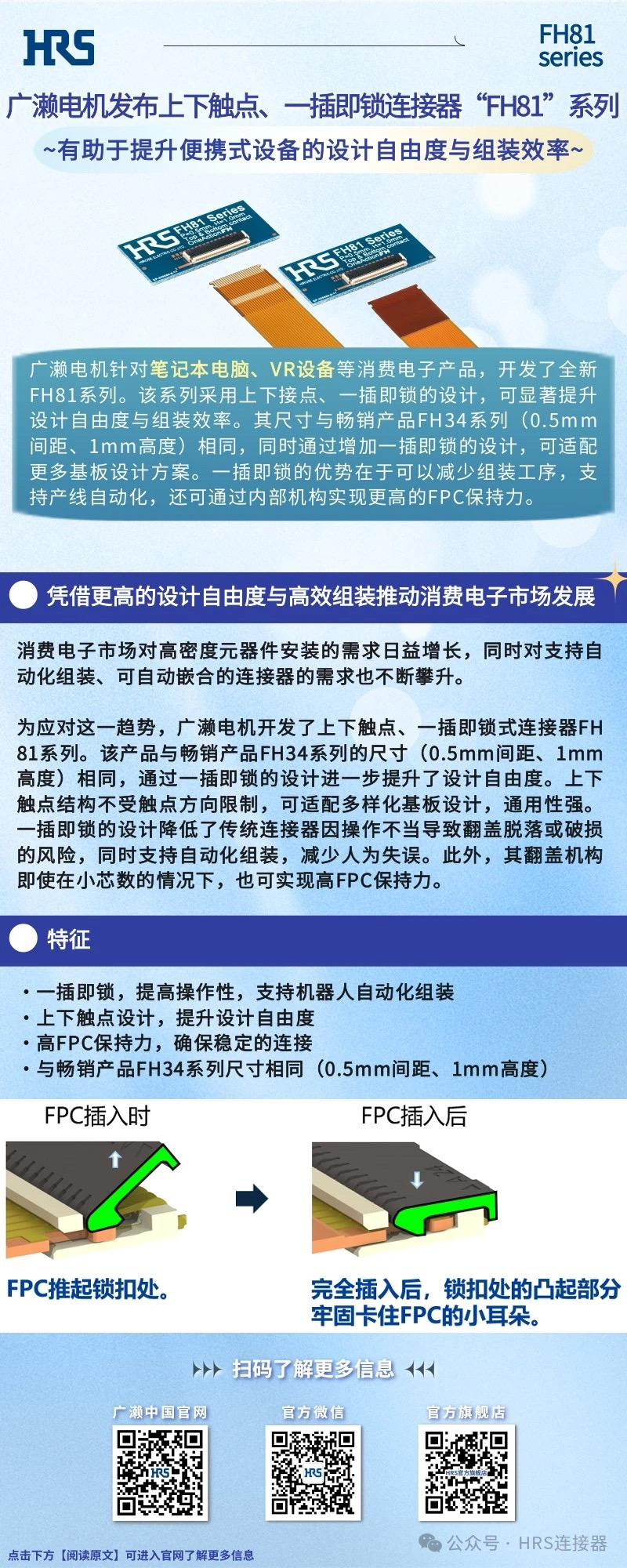 【新品發(fā)布】廣瀨電機發(fā)布上下觸點、一插即鎖連接器“FH81”系列
